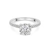 Platinum 1.93ct Round Brilliant Diamond Ring with Diamond Shoulders 