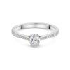 Platinum Oval Cut Diamond & Pavé Set Shoulders 0.55ct Ring 
