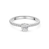 Platinum Oval Cut 0.33ct Diamond Solitaire Ring with Diamond Shoulders