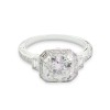 Certificated 18ct White Gold 1.81ct Round Brilliant Diamond Cluster and Diamond Shoulders Ring