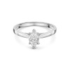Platinum V-Shape Marquise 0.75ct Diamond Solitaire Ring with Diamond Accents