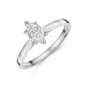 Platinum V-Shape Marquise 0.75ct Diamond Solitaire Ring with Diamond Accents