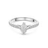 Platinum Marquise 0.60ct Diamond Solitaire Ring with Claw Set Shoulders