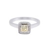 Platinum Cushion Cut 0.75ct Diamond Halo Ring