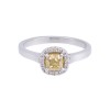 Platinum Cushion Cut 0.90ct Diamond Halo Ring