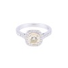 Platinum Cushion Cut 1.55ct Diamond Halo Ring