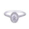 Platinum Oval Cut 1.20ct Diamond Halo Ring