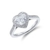 Platinum Heart Cut 1.30ct Diamond Halo Ring