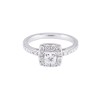Certificated Platinum 1.00ct Princess Cut Diamond Cluster Ring