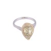 18ct 2 Colour Gold Pear Cut 3.55ct Diamond Halo Ring