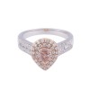 Certificated 18ct Two Colour Gold Pink Pear Shape Diamond Ring, Approx. 1.35ct Total Weight