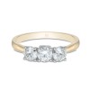 18ct Yellow Gold Brilliant Cut 0.75ct Diamond Three Stone Ring
