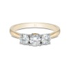 18ct Yellow Gold Heart Brilliant Cut 0.75ct Diamond Three Stone Ring 2