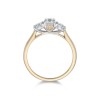 18ct Yellow Gold Embellished Heart Brilliant Cut 1.00ct Diamond Three Stone Ring 3