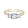 18ct Yellow Gold Heart Brilliant Cut 0.75ct Diamond Three Stone Ring 3