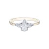 18ct Yellow Gold Pear Cut 0.65ct Diamond Three Stone Ring 