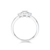 18ct White Gold Emerald Cut 0.77ct Diamond Three Stone Ring