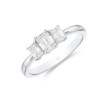 18ct White Gold Emerald Cut 0.77ct Diamond Three Stone Ring