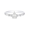 18ct White Gold Pear And Baguette Diamond 0.50ct Solitaire Ring