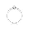 18ct White Gold Pear And Baguette Diamond 0.50ct Solitaire Ring
