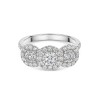 18ct White Gold Brilliant Cut 1.70ct Diamond Halo 3 Stone Ring