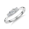 18ct White Gold Round Brilliant 0.50ct Diamond Three Stone Ring