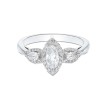 18ct White Gold Marquise and Pear Cut Diamond 0.79ct Three Stone Ring