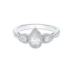 18ct White Gold Pear Cut Diamond 0.78ct Three Stone Ring