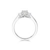 Platinum Emerald Cut 1.00ct Diamond Three Stone Ring