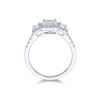 Platinum Princess Cut 1.20ct Diamond Halo Three Stone Ring