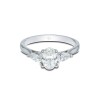 Platinum Oval and Pear Cut 1.15ct Diamond Three Stone Ring