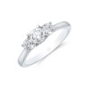 Platinum Brilliant Cut 0.75ct Diamond Three Stone Ring 1