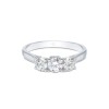 Platinum Brilliant Cut 1.00ct Diamond Three Stone Ring 2