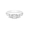 Platinum Brilliant Cut 1.00ct Diamond Three Stone Ring 2
