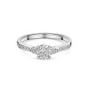 9ct White Gold 0.25ct Illusion 3 Stone Diamond Ring with Diamond Shoulders