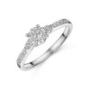 9ct White Gold 0.25ct Illusion 3 Stone Diamond Ring with Diamond Shoulders
