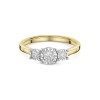 9ct Yellow Gold 0.25ct Illusion Diamond 3 Stone Ring