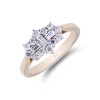 18ct Yellow Gold Baguette and Brilliant Cut 0.50ct Diamond Cluster Ring