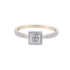 18ct Yellow Gold 0.25ct Princess Cut & Round Brilliant Cluster Ring