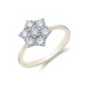 18ct Yellow Gold Brillant Cut 0.90ct Diamond Flower Cluster Ring