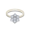 18ct Yellow Gold Brillant Cut 0.90ct Diamond Flower Cluster Ring