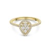 18ct Yellow Gold Round Brilliant Diamond 0.50ct Pear Halo Cluster Ring