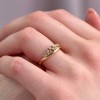 18ct Yellow Gold Round Brilliant 0.20ct Diamond Cluster Fancy Band