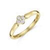 18ct Yellow Gold Round Brilliant 0.10ct Diamond Clover Cluster Ring
