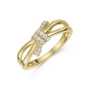 18ct Yellow Gold Round Brilliant 0.15ct Diamond Knot Fancy Band