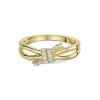 18ct Yellow Gold Round Brilliant 0.15ct Diamond Knot Fancy Band