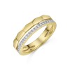 18ct Yellow Gold Round Brilliant 0.15ct Diamond Double Row Fancy Band