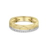 18ct Yellow Gold Round Brilliant 0.15ct Diamond Double Row Fancy Band