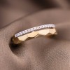 18ct Yellow Gold Round Brilliant 0.15ct Diamond Double Row Fancy Band