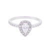 18ct White Gold 0.60ct Pear Shape and Round Brilliant Cut Diamond Cluster with Diamond Shoulders Ring
